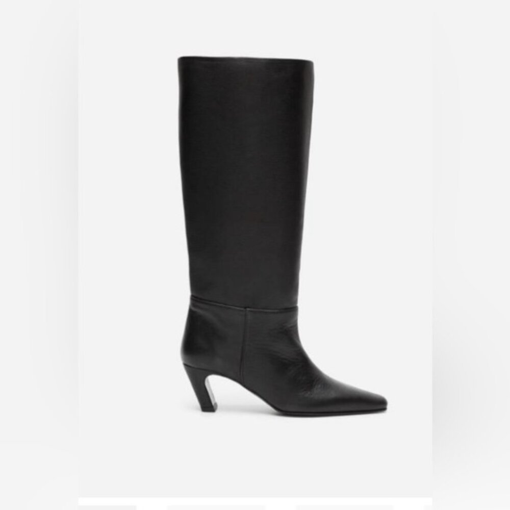 Flattered Ingela Leather black boots knee height